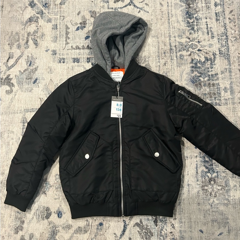 Primark Black Jacket with Gray and Silver Accents